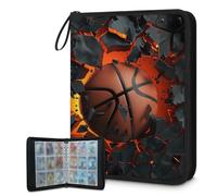 Classeur de cartes à collectionner 9 poches, 900 poches avec fermeture éclair (ballon de basket explosif 3D)