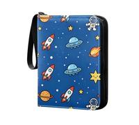Classeur de cartes à collectionner avec pochettes, protection pour cartes à collectionner - 50 pages - Peut contenir jusqu'à 400 cartes Space Rocket and Planet