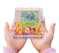 Classeur de cartes Pokémon rose transparent pour jeux et collections, petit livret pour filles de 3 à 10 ans, cadeau (peut contenir 60 cartes)