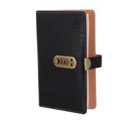 Classeur de Chèques Verrouillable 24 Cartes 48 Chèques en PU Noir | Protection par Code, Gestion des Cartes, pour Reçus et Documents, Usage Maison et Réunions