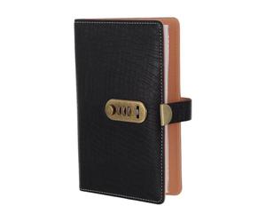 Classeur de Chèques Verrouillable 24 Cartes 48 Chèques en PU Noir | Protection par Code, Gestion des Cartes, pour Reçus et Documents, Usage Maison et Réunions