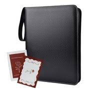 Classeur de collection de cartes, 9 poches polyuréthane, album à pochettes double face, livre de rangement zippé pour , garçons, filles, femmes, hommes, bureaux, maison, voyage, sport, fête