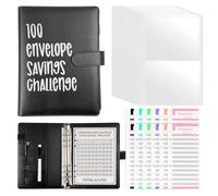 Classeur de Défi 100 Enveloppes, A5 Classeur Budget Cahier de Compte avec Stylo et Feuilles de Budget, Rose D'économie D'argent pour Bureau Maison École