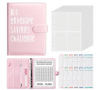 Classeur de Défi 100 Enveloppes, A5 Classeur Budget Cahier de Compte avec Stylo et Feuilles de Budget, Rose D'économie D'argent pour Bureau Maison École