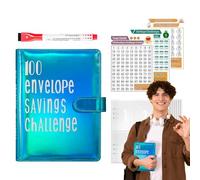 Classeur de défi 100 enveloppes - Portefeuille pour économiser de l'argent | Livre de défis d'épargne et organisé avec enveloppes et suivi pour planificateur budgétaire | Livre de défis d'épargne et organisé avec enveloppes et suivi pour planificateur budgétaire