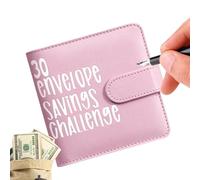 Classeur de défi à enveloppes de 30 jours, livre pour la maison avec enveloppes pour espèces, livre budget avec classeur d'enveloppes, organiseur d'argent en cuir PU pour espace de travail, maison