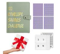 Classeur de défi d'argent - Organiseur budgétaire de 100 enveloppes avec système d'enveloppes réutilisables, classeur de des défis d'épargne, planificateur financier portable, kit d'économie