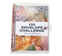 Classeur de défi d'économies d'enveloppes de 100 - Portefeuille d'économie d'argent, Livre de budget d'enveloppe d'argent pendant 100 jours, Carnet de suivi plastifié réutilisable, Système d'économie