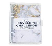 Classeur de défi d'économies d'enveloppes de 100 - Portefeuille d'économie d'argent, Livre de budget d'enveloppe d'argent pendant 100 jours, Carnet de suivi plastifié réutilisable, Système d'économie