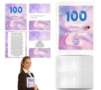 Classeur de défi d'épargne 100 - Classeurs de défi d'argent, classeurs de défis d'épargne, enveloppes Budget d'économie d'argent | Classeur d'économie pour l'organisateur de routines de gestion des dé