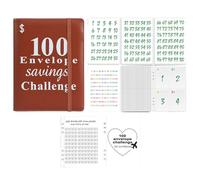 Classeur de défi économique avec 100 enveloppes, enveloppes - Classeur budgétaire pour économiser de l'argent - Enveloppes - Challenge d'économie d'argent - Classeur budgétaire intelligent