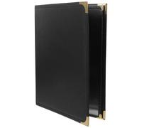 Classeur de Menu PVC Noir 4 Pages 8 Vues pour Restaurant Hôtel | PU et Pvc, Affichage Clair et Protection Facile à Nettoyer, Format pour Cartes de Prix et Papier