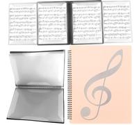 Classeur de partitions - 4 pages extensibles pour partitions de piano format A4, organiseur inscriptible pour le stockage de partitions, capacité de 40 pages (rose)