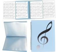 Classeur de Partitions A4 - 4 Pages Extensibles, Organiseur Inscriptible pour Stockage, Capacité de 40 Pages (Bleu)
