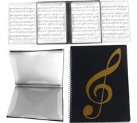 Classeur de Partitions A4 - 4 Pages Extensibles pour Piano, Organiseur Inscriptible, Capacité de 40 Pages (Noir)