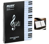 Classeur de Partitions Musique A4 Noir avec Spirale, Porte-Partition pour Annotations Directes, 40 Pages (20 feuilles) Dossier de Rangement pour Piano Guitare Chorale, Imperméable en Plastique PP