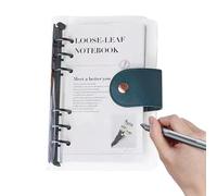 Classeur de planification A6 - Rechargeable - 6 anneaux - Organiseur d'argent transparent en PVC - Type de bouton doux - Carnet à feuilles volantes pour la budgétisation, la planification, les études