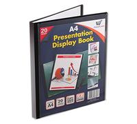 Classeur de présentation à 20 pochettes en plastique - Format A4-40 vues (lot de 12)