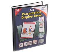 Classeur de présentation à 40 pochettes en plastique - Format A3-80 vues (lot de 12)