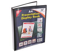 Classeur de présentation à 40 pochettes en plastique - Format A4-80 vues (lot de 12)