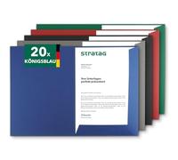 Classeur de présentation A4 bleu roi - Disponible en 7 couleurs - directement du fabricant STRATAG® - Utilisation polyvalente pour vos offres - Exposés, projets ou rapports commerciaux