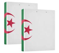 Classeur de rangement avec poches, motif drapeau de la République démocratique de l'Algérie, 3,8 cm, 200 feuilles