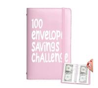 Classeur d'économie d'argent - Organiseur de billets avec 100 enveloppes, planificateur de budget, système de poche d'étiquettes, classeur de gestion des dépenses réutilisable | pour femmes, hommes