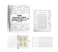 Classeur d'économies de Budget, Enveloppe Budget Action, Classeur Budget Francais A5, 100 Envelope Saving Challenge, Dossiers avec Enveloppes pour Espèces, Sourire
