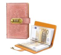 Classeur d'épargne à 100 enveloppes avec cadenas, Carnet de défis d'épargne avec enveloppes, Planificateur de budget (rose)