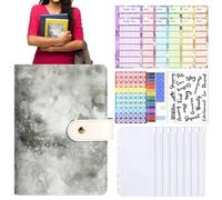 Classeur économiseur d'argent - Format A6 avec compartiment zippé - Organiseur de factures - Planificateur financier avec cartes budgétaires pour pièces de monnaie, reçus, organisation ménagère