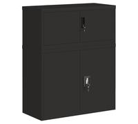 Classeur en Acier Noir 90 x 40 x 110 cm avec étagère réglable | Étagère ajustable, verrou sécurisé, revêtement poudre, fixation murale incluse, usage professionnel