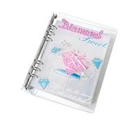 Classeur en acrylique avec nœud en ruban et 6 anneaux, 20 pages rechargeables, album de rangement pour photos