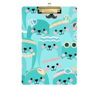 Classeur en acrylique vert avec porte-bloc lettre standard A4 en acrylique mignon pour étudiants en soins infirmiers, quête commerciale, doré, 30,5 x 22,9 cm