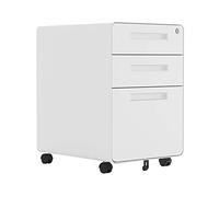 Classeur en métal avec serrure - Armoire de classement mobile à 3 tiroirs pour la maison ou le bureau - Entièrement assemblée sous le bureau pour les dossiers juridiques et de format lettre