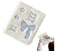 Classeur en peluche - Album photo et autocollants A6 avec pages intérieures doublées | carnet portable à autocollants | pour reçus cartes projets créatifs Scrapbooking école maison bricolage