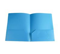 Classeur en plastique avec 2 poches Emplacement pour cartes de visite | Le matériau en polyéthylène durable offre une protection imperméable pour les étudiants et les professionnels de bureau. Bleu