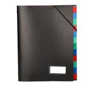 Classeur en polypropylène DIN A4 noir - Porte-signatures - 12 compartiments