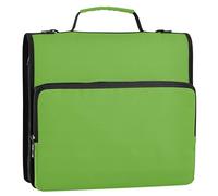 Classeur en tissu à 3 anneaux de 3,8 cm avec fermeture éclair non définie - Organiseur multi-poches - Grand porte-documents avec sangle - Sac d'école intermédiaire