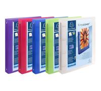 Exacompta - Réf. 51769E - Carton de 15 classeurs PP semi-rigide personnalisable 1 poche - 4 anneaux ronds diamètre 30 mm - dim extérieures 32x26,8 cm - format à classer A4 Maxi - 5 couleurs assorties