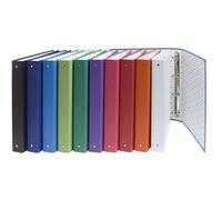 Exacompta Classeur réf. 51330E rembordé PP A4 4 anneaux Ø30mm Dos 40mm 32×26cm 10 coloris aléatoires
