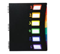 Classeur extensible à 6 poches - Format lettre - Dossier de tri extensible avec pages amovibles - 317 x 250 mm - Organiseur de documents multi-compartiments pour professionnels