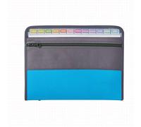 Classeur Extensible A4 Avec Fermeture À Glissière,13 Poches,Accordéon - Type Bleu