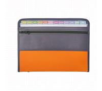 Classeur Extensible A4 Avec Fermeture À Glissière,13 Poches,Accordéon - Type Orange