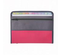 Classeur Extensible A4 Avec Fermeture À Glissière,13 Poches,Accordéon - Type Rose