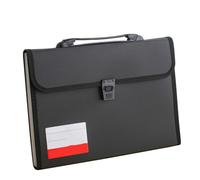 Classeur extensible A4 Portable PP, grande capacité, étui de rangement for bureau et école, 13 poches Pour Fourniture(Black)