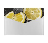 Classeur extensible avec 6 poches, porte-documents A4 étanche avec fermeture à pression, citron avec accordéon noir et blanc pour bureau, maison, voyage et cadeaux