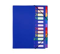 Classeur extensible en papier PP robuste, 12 compartiments étiquetés, fermeture élastique, solution de rangement de documents portable, étanche, pour l'école, le bureau