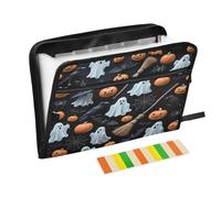 Classeur extensible Halloween Dark Elements 13 poches avec étiquettes A4 Organiseur de documents avec fermeture éclair