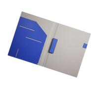 Classeur format lettre avec compartiments pour cartes, polyuréthane, bleu | Plusieurs poches, emplacements pour stylos et emplacements pour cartes pour les présentations académiques, professionnelles