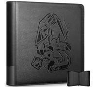 Classeur Grand Format 9 Pochettes pour 252 Toploaders avec Pochettes à Chargement Latéral pour Cartes de Collection en Toploader 3" x 4" (Noir)